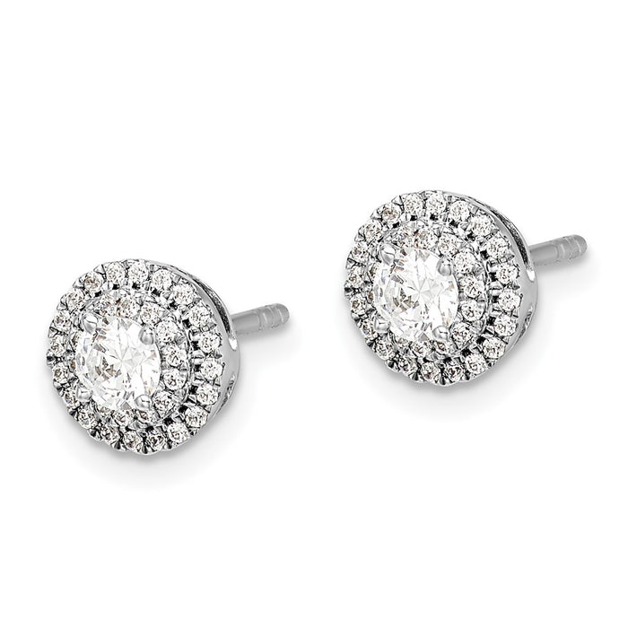 Shop 14K White Gold Diamond Cluster Stud Earrings | Stylish & Affordable Elegance-2