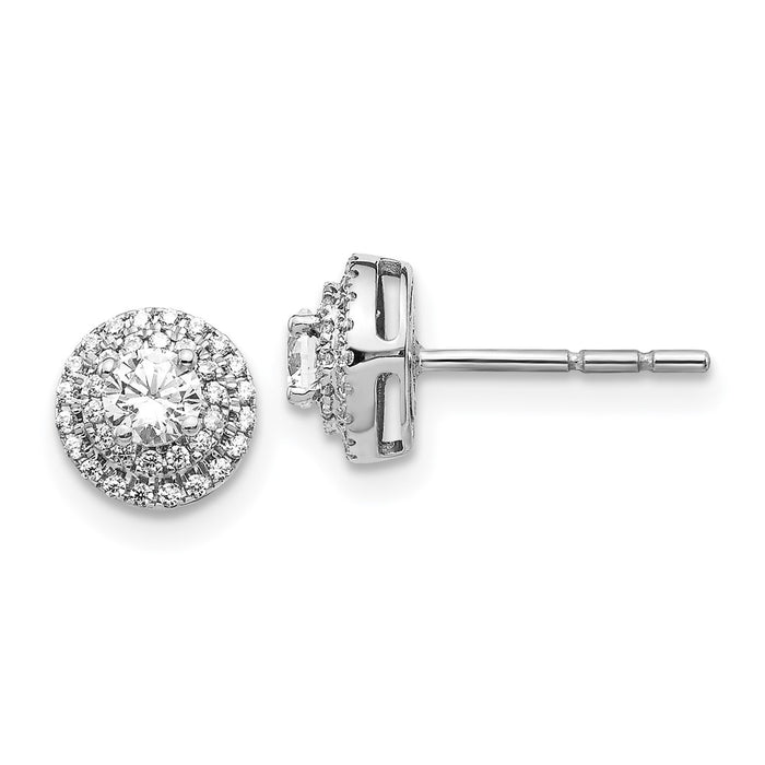 Shop 14K White Gold Diamond Cluster Stud Earrings | Stylish & Affordable Elegance-1