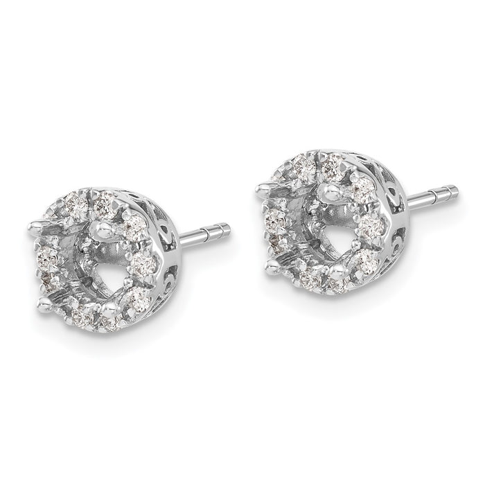 Buy Exclusive 14K White Gold Diamond Semi-Mount Stud Earrings - Stylish Value-2