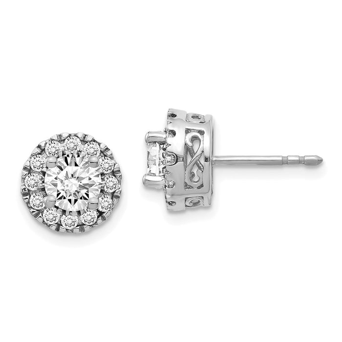 Buy Exclusive 14K White Gold Diamond Semi-Mount Stud Earrings - Stylish Value-1