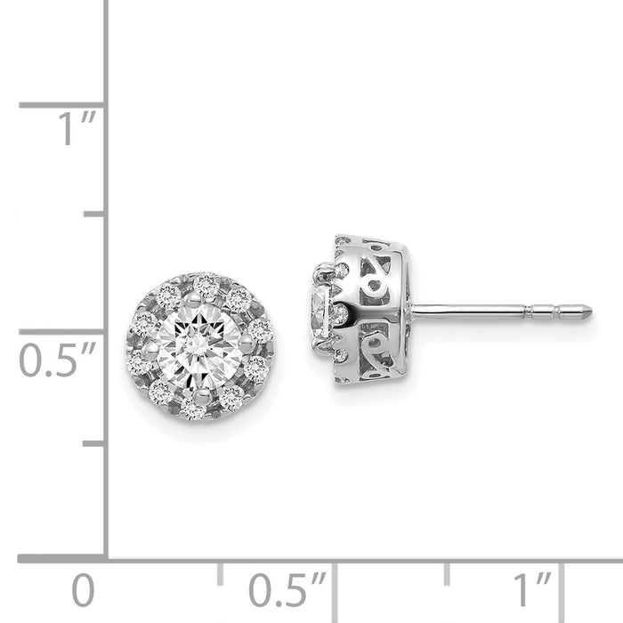 Shop Exclusive 14K White Gold Diamond Semi-Mount Stud Earrings - Stylish Value!-4