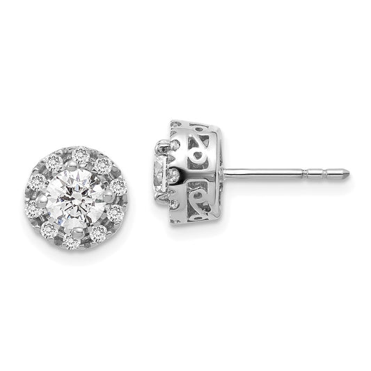 Buy Exclusive 14K White Gold 1 Carat Lab-Grown Diamond Halo Earrings - Luxury Value