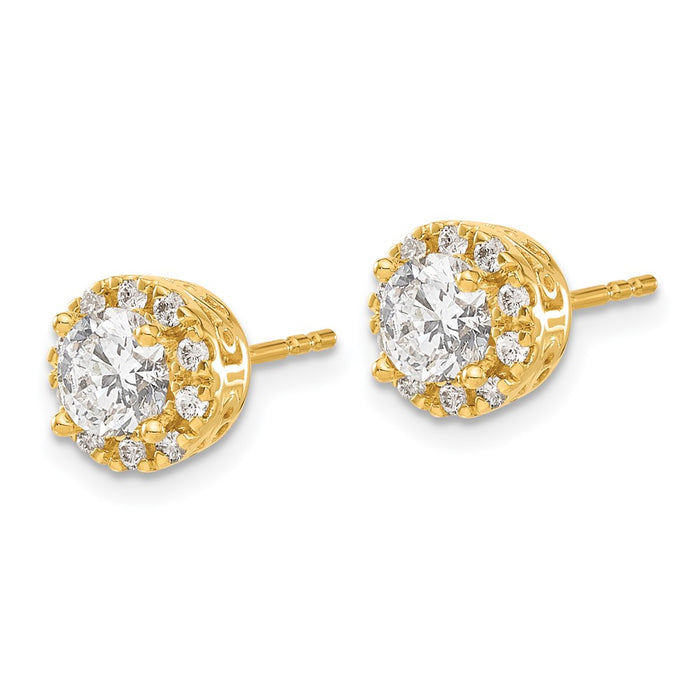 Shop Exclusive 14K Gold Diamond Semi-Mount Stud Earrings - Stylish Value!-2