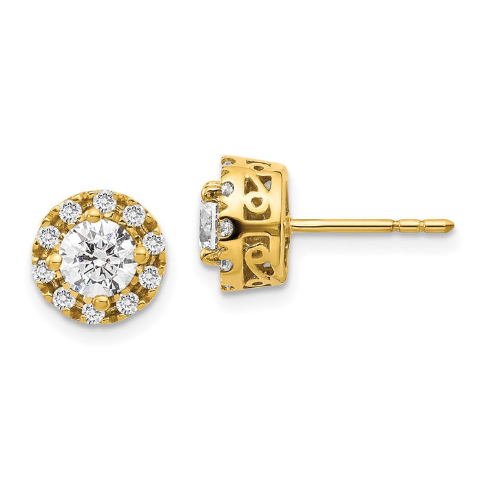 Shop Exclusive 14K Gold Diamond Semi-Mount Stud Earrings - Stylish Value!-1
