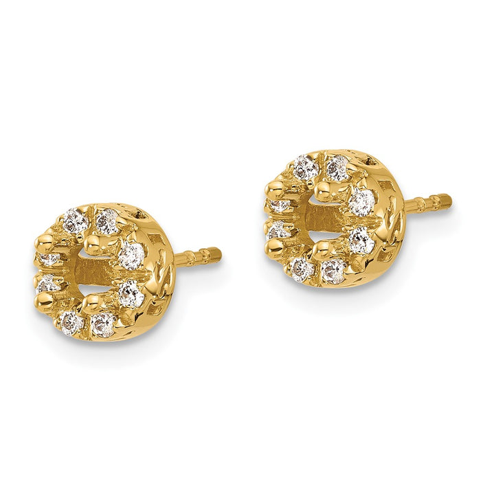 Shop Stylish 14K Gold Diamond Semi-Mount Stud Earrings - Exclusive Design, Affordable Price-2
