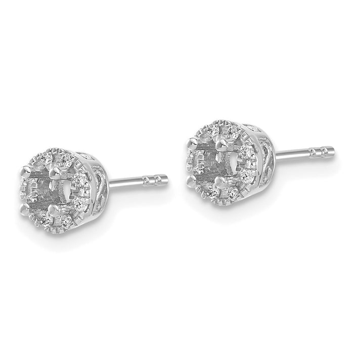 Buy Stylish 14K White Gold Diamond Semi-Mount Stud Earrings - 0.85mm-2