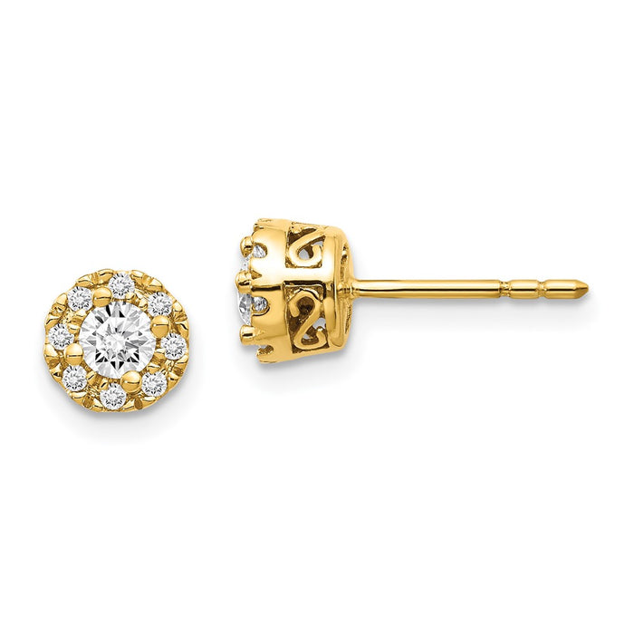 Shop Stylish 14K Gold Diamond Semi-Mount Stud Earrings - Affordable Luxury-1