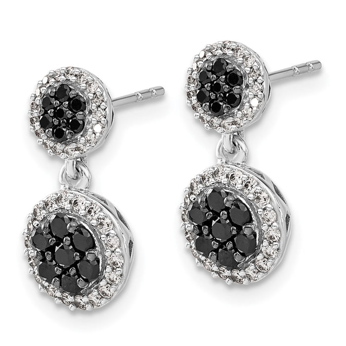 Shop Exclusive 14K White Gold Black & White Diamond Cluster Earrings - Stylish Design-2