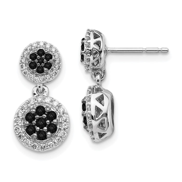 Shop Exclusive 14K White Gold Black & White Diamond Cluster Earrings - Stylish Design-1
