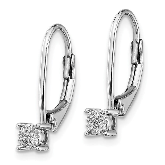 High-Quality 14K White Gold Diamond Cluster Drop Earrings - Stylish Luxury Value-2