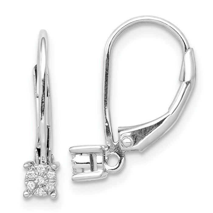 High-Quality 14K White Gold Diamond Cluster Drop Earrings - Stylish Luxury Value-1