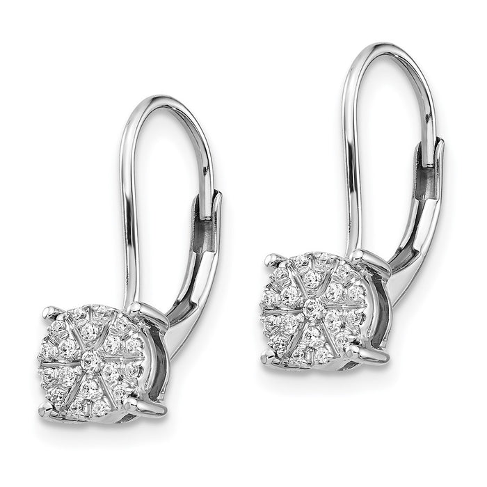 Shop Stylish 14K White Gold Diamond Cluster Drop Earrings - Luxury Value!-2