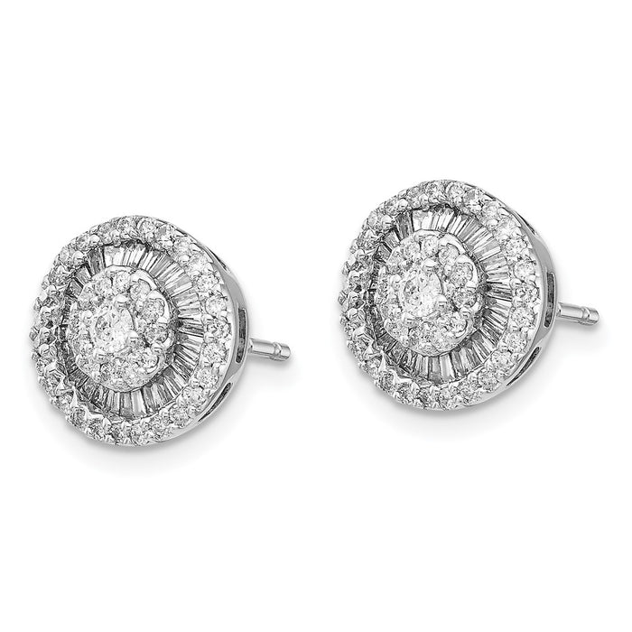 Buy 14K White Gold Diamond Cluster Stud Earrings - Stylish Value, 1.5 Carats-2