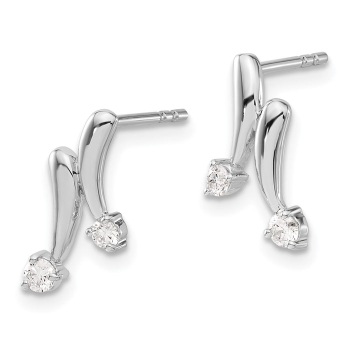 Shop Stylish 14K White Gold Diamond Stud Earrings - Luxury Jewelry Deal!-2