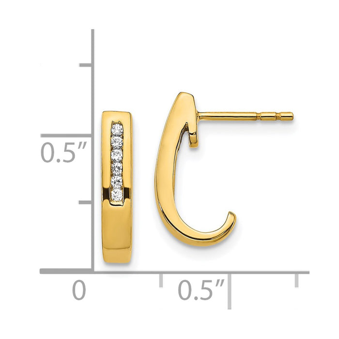 Buy Exclusive 14K Gold Diamond J-Hoop Earrings - Stylish & Affordable Luxury-4