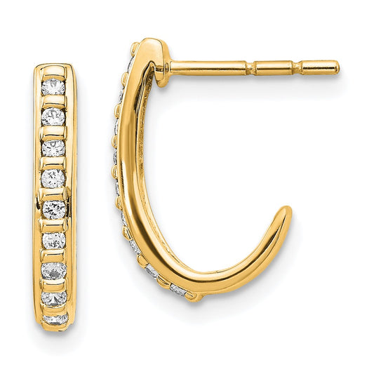 Buy Stylish 14K Gold Diamond J-Hoop Earrings | Affordable Luxury Design