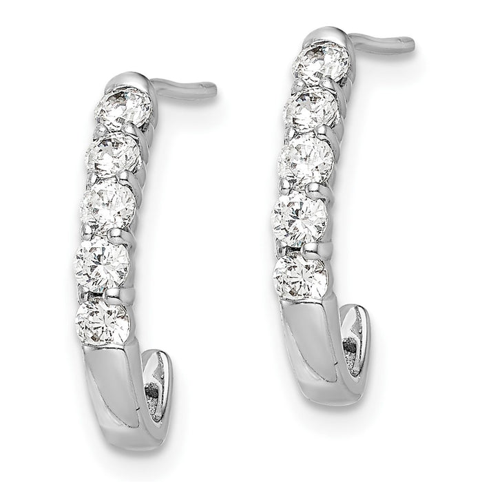 Buy Stylish 14K White Gold Diamond J-Hoop Earrings - Luxury Design, Exclusive Value-3