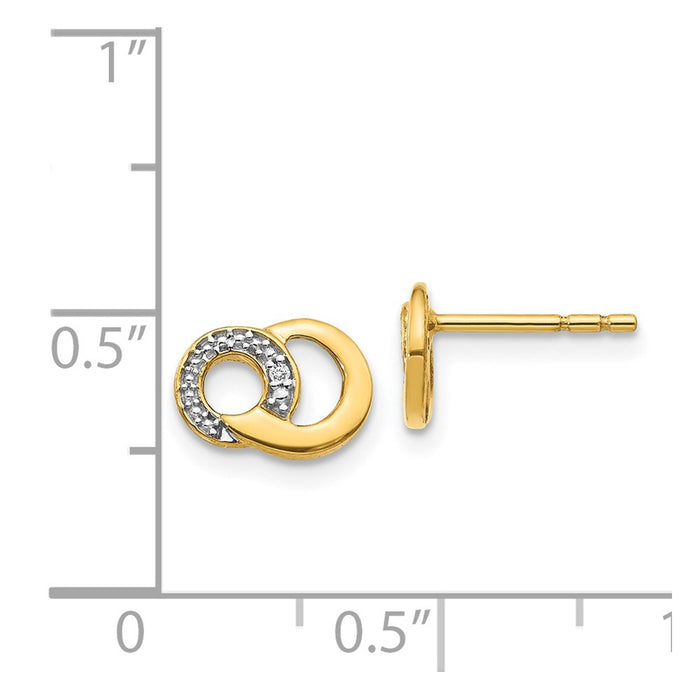 Designer 14K White Gold Diamond Circle Post Earrings | Stylish Rhodium Finish-4