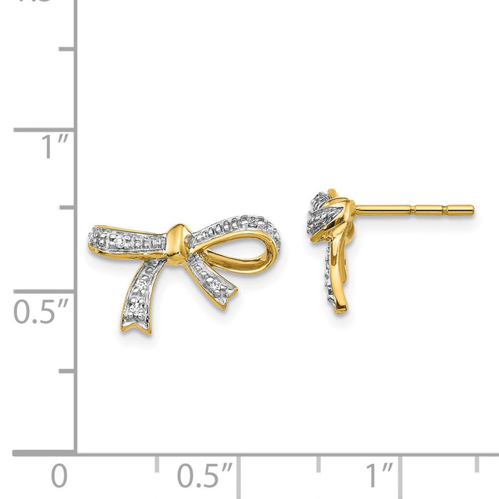 Shop Stylish 14K Gold Diamond Bow Stud Earrings - Affordable Luxury for You-4