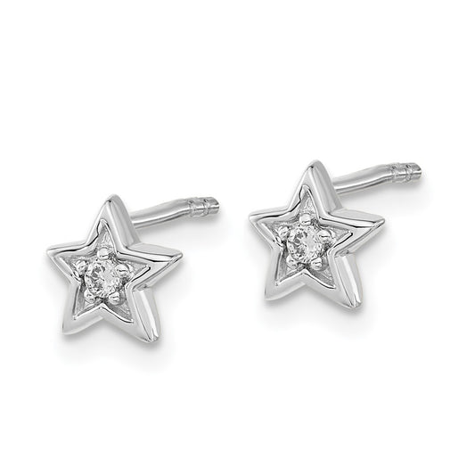 Shop Stylish 14K White Gold Diamond Star Stud Earrings - 0.85mm, Luxury Value
