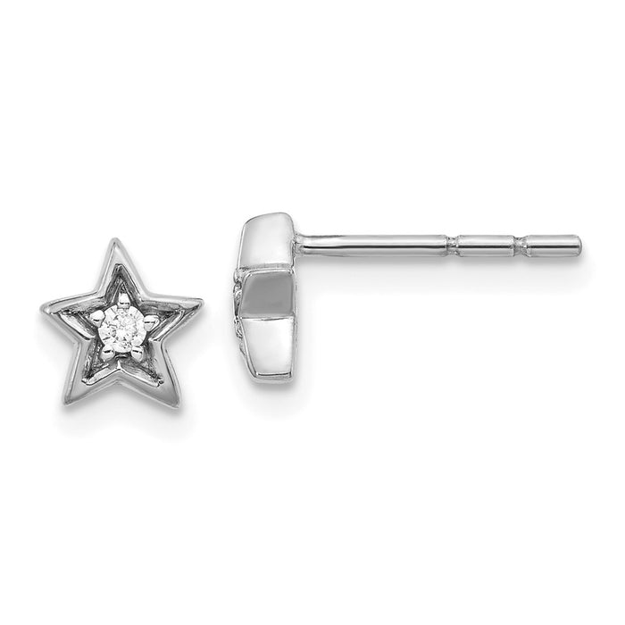 Shop Stylish 14K White Gold Diamond Star Stud Earrings - 0.85mm, Luxury Value-1