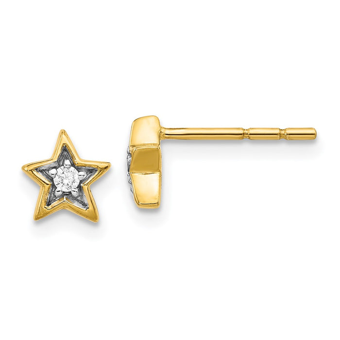 Shop Stylish 14K Gold Diamond Star Stud Earrings | Luxury at 0.85mm-1
