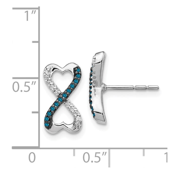 Buy 14K White Gold Infinity Heart Earrings with Blue & White Diamonds - Stylish Value-4