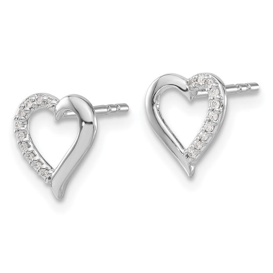 Shop 14K White Gold Heart-Shaped Diamond Earrings | Stylish Luxury at Great Value