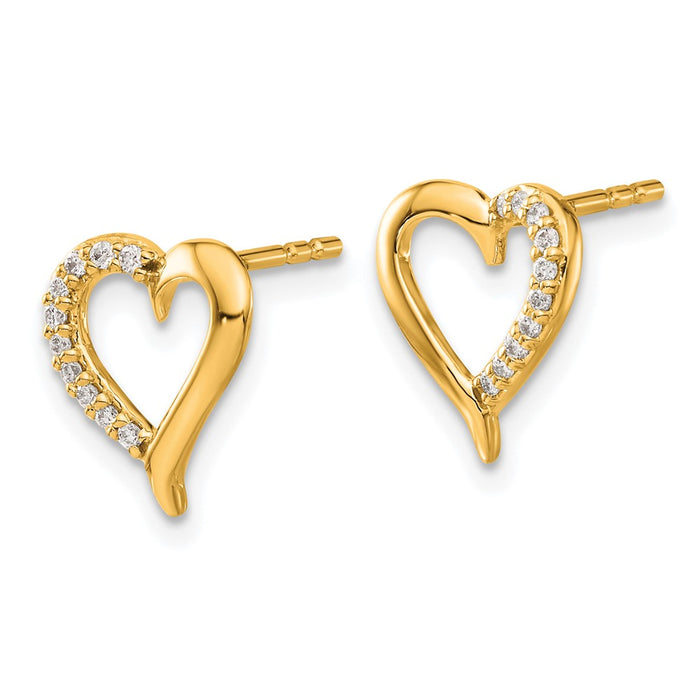 Buy Exclusive 14K Gold Heart-Shaped Diamond Stud Earrings - Stylish Luxury!-2