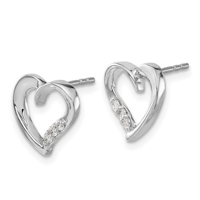 Exclusive 14K White Gold Heart-Shaped Diamond Earrings - Stylish Luxury!-2