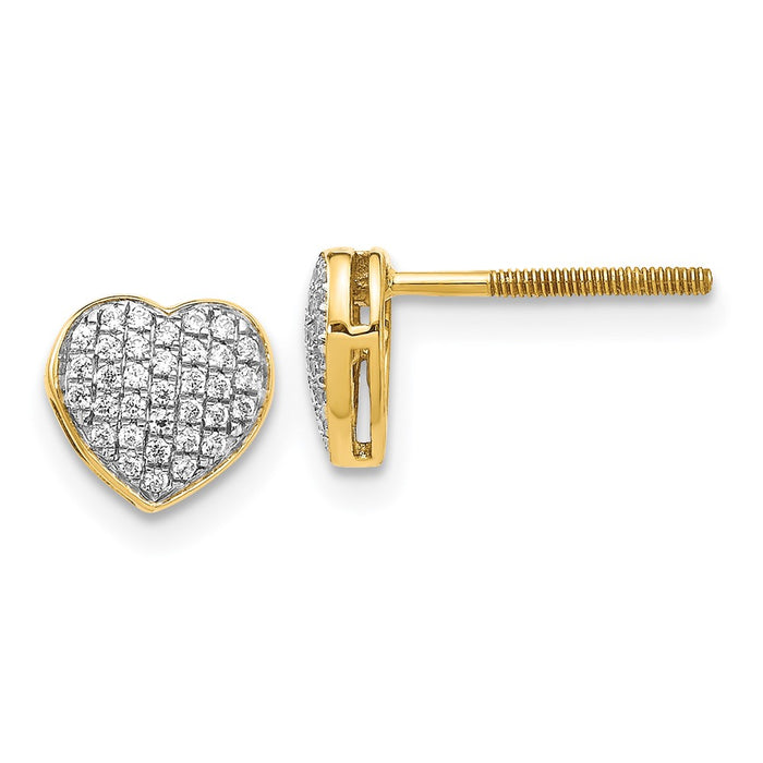 Shop Exclusive 14K Gold Diamond Heart Earrings - Stylish & Affordable Design-1