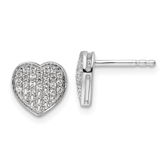 Shop 14K White Gold Heart-Shaped Diamond Stud Earrings | Stylish Luxury Design-1