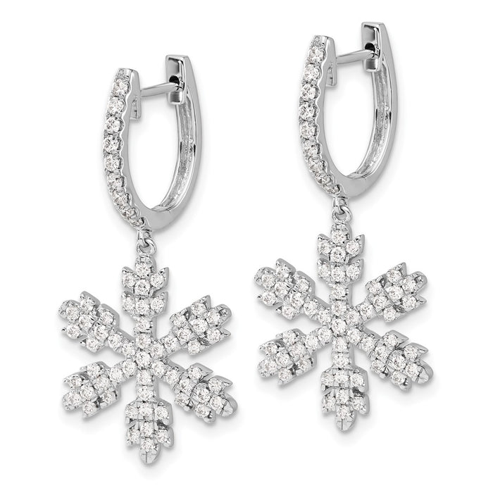 Shop Stylish 14K White Gold Diamond Snowflake Stud Earrings - Luxury Design-2