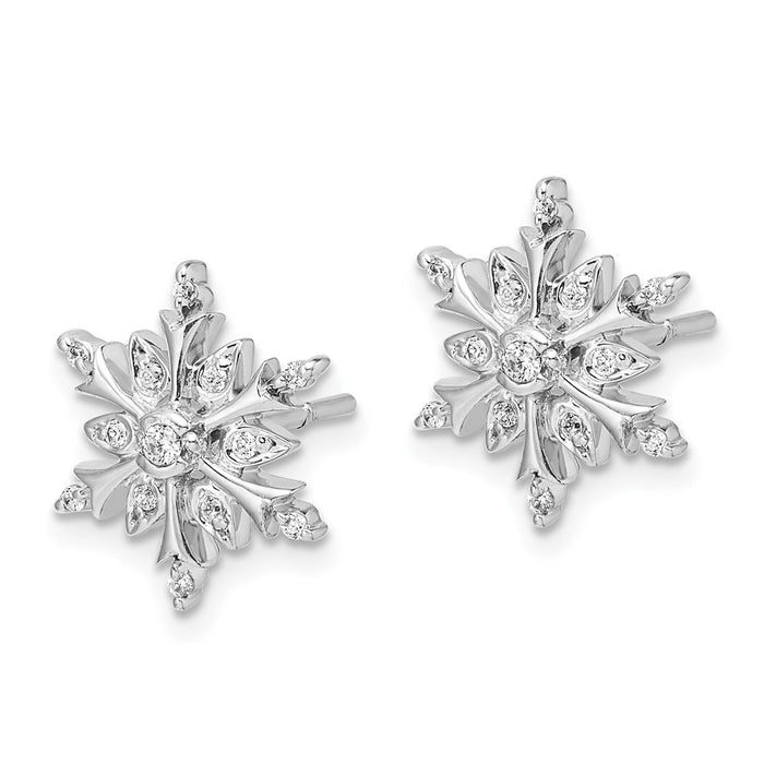Buy Stylish 14K White Gold Snowflake Earrings with 1/6 Carat Lab Diamond-2