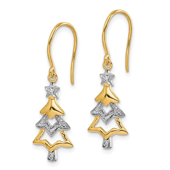 Exclusive 14K Gold & Rhodium-Plated Diamond Christmas Tree Earrings-2
