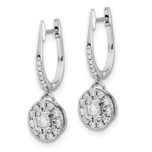 Buy Stylish 14K White Gold 0.35ct Diamond Dangle Hoop Earrings - Luxury Value