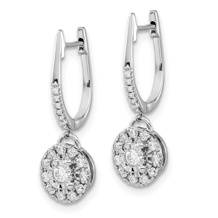 Buy Stylish 14K White Gold 0.35ct Diamond Dangle Hoop Earrings - Luxury Value-2