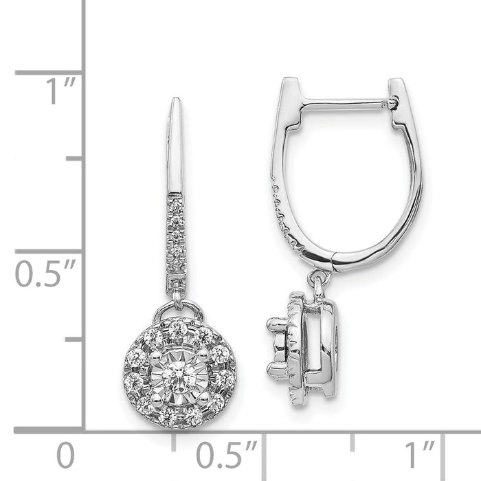 Buy Stylish 14K White Gold 0.35ct Diamond Dangle Hoop Earrings - Luxury Value-4