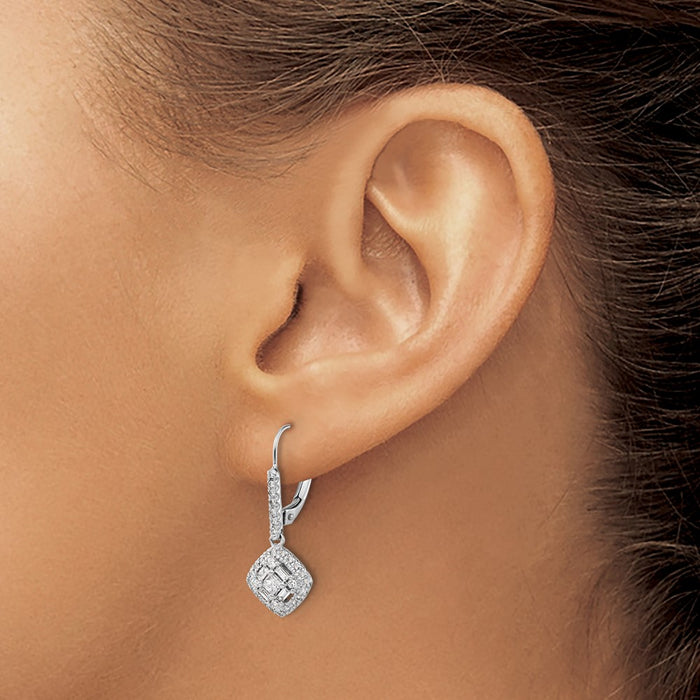Buy Designer 14K White Gold Diamond Drop Earrings - Stylish & Affordable!-3