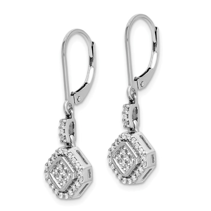 Buy 14K White Gold Diamond Drop Earrings - Stylish & Affordable Luxury!-2