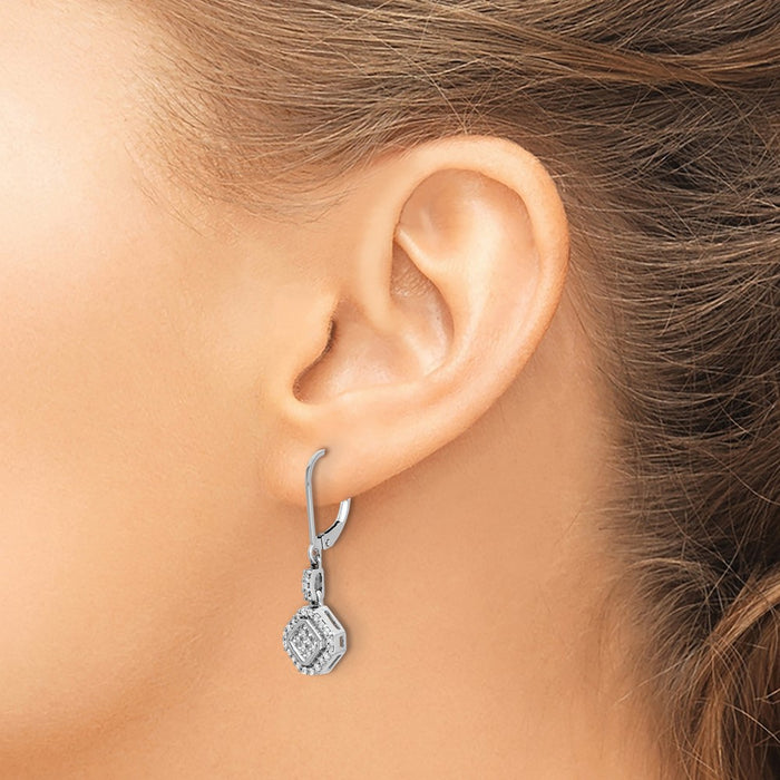 Buy 14K White Gold Diamond Drop Earrings - Stylish & Affordable Luxury!-3
