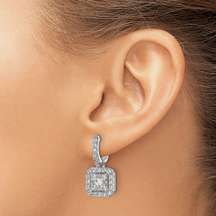 Buy Stylish 14K White Gold Diamond Hinge Earrings - Exclusive Design, Luxury Shine-3