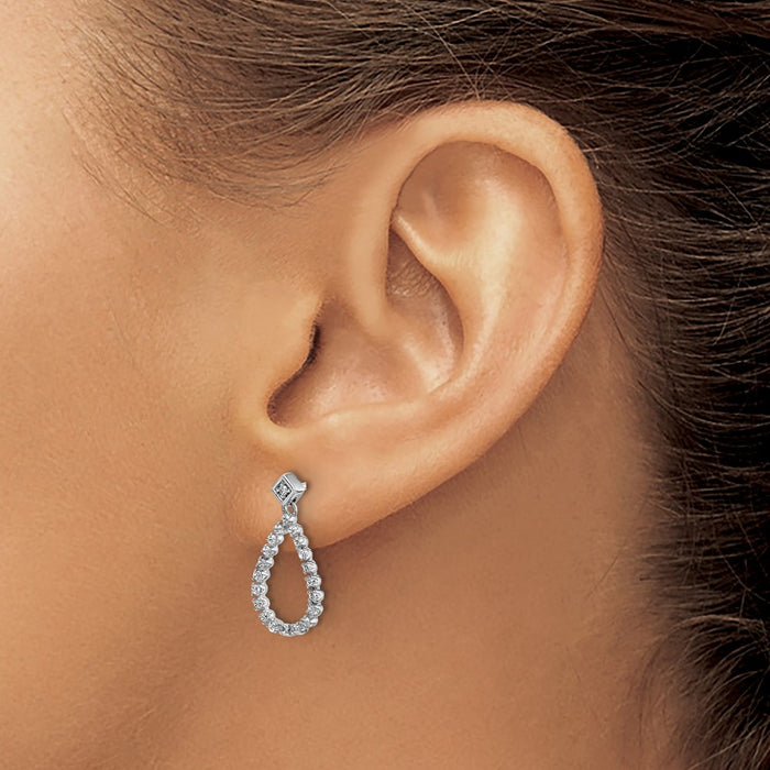 Buy Exclusive 14K White Gold Teardrop Earrings - 1/4 Carat Lab-Grown Diamond, Stylish Design-3