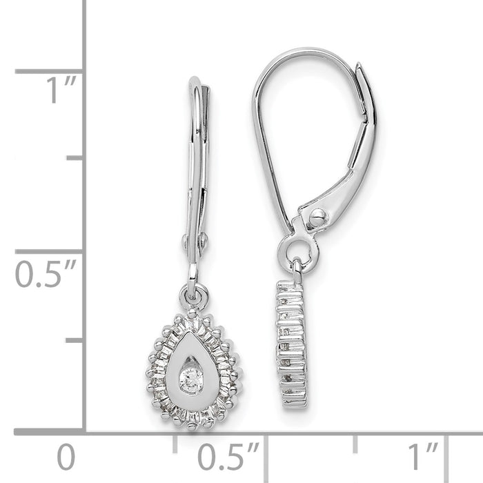 Buy Stylish 10K White Gold Baguette Diamond Teardrop Halo Earrings-4