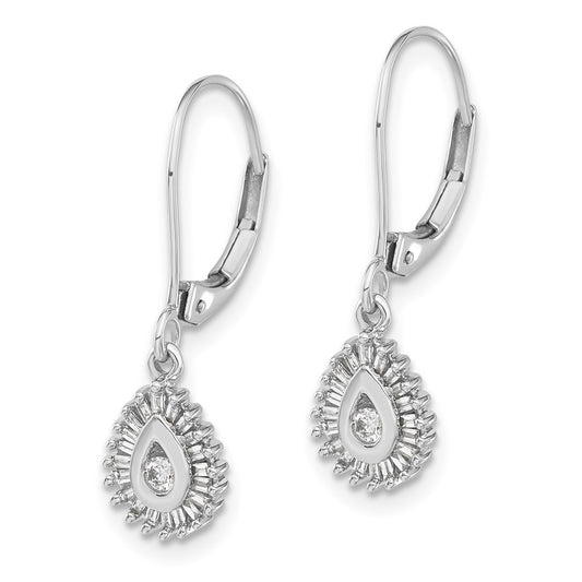 Shop Exclusive 14K White Gold Teardrop Halo Earrings with Lab-Grown Diamonds