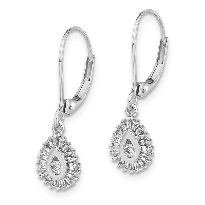 Shop Exclusive 14K White Gold Teardrop Halo Earrings with Lab-Grown Diamonds-2