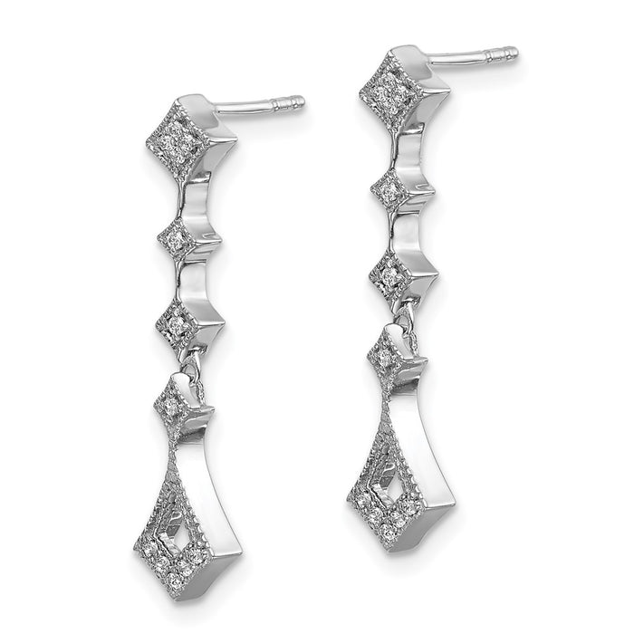 Shop Designer Vintage 14K White Gold Diamond Earrings - Stylish Luxury Value-2