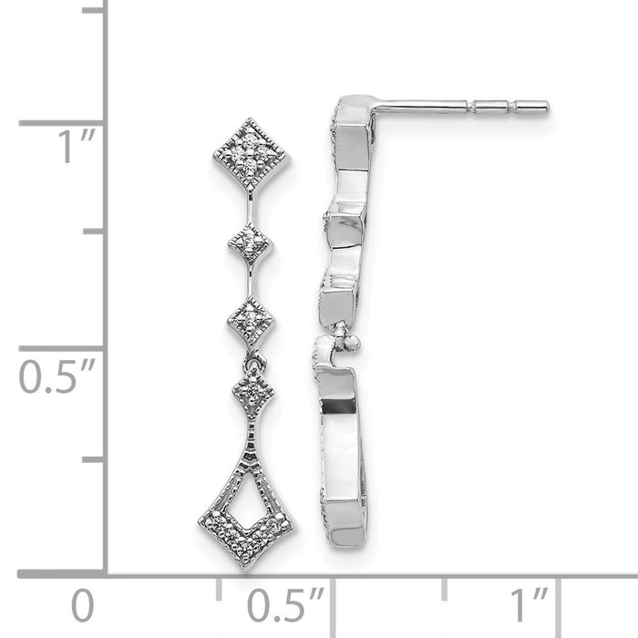 Shop Designer Vintage 14K White Gold Diamond Earrings - Stylish Luxury Value-4