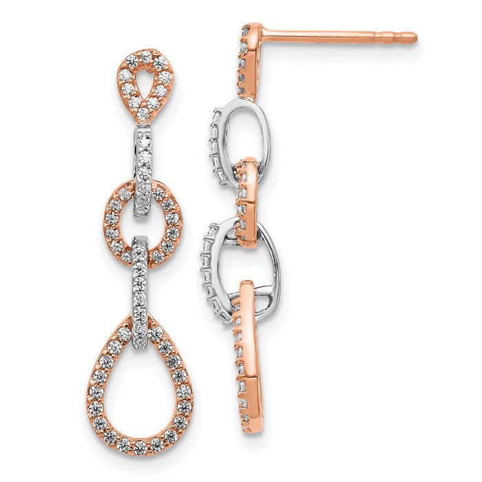 Exclusive 14K Two-Tone Vintage Diamond Earrings - Stylish Luxury Design-1