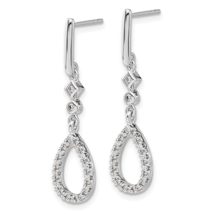 High-Quality 14K White Gold Teardrop Diamond Earrings - Stylish Luxury Value-2